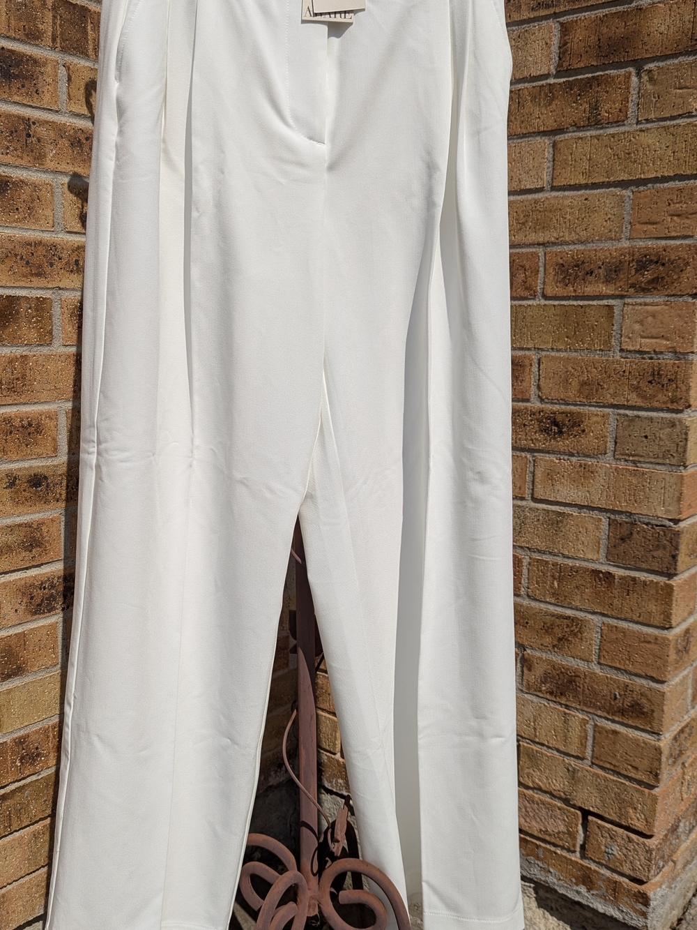 AWARE tailored wide leg pants in white